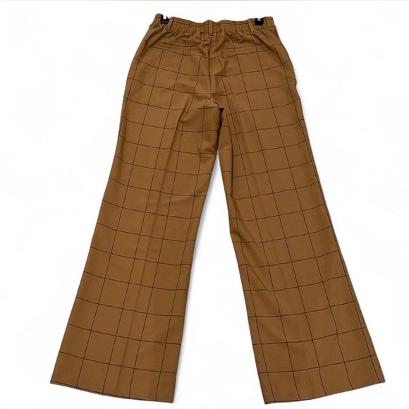 Anthropologie Slacks Bailey 44 Tan Plaid Wide Leg Dress Pants Size Small - Picture 5 of 7